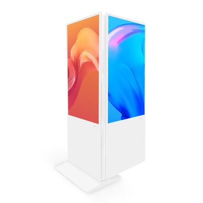 Aiyos Indoor Indoor Floor Stand 49 50 Inch Digital Media Display Dual Screen Kiosk