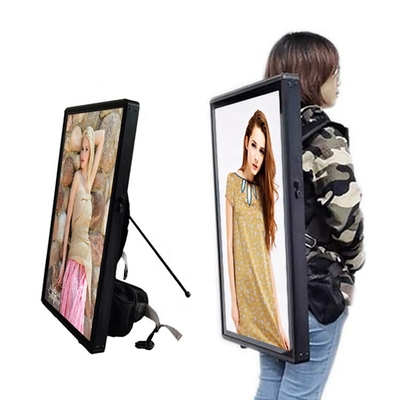 Indoor Ultrathin Digital Signage Backpack Walking LCD Advertising Player Machine 5cm Deep 32 Inch Android Outdoor Billboard