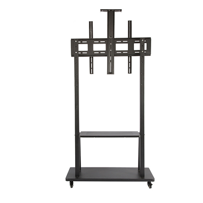 32-65inch Rolling Cold Rolled Steel TV/Monitor Stand Mobile Cart Mount With Shelf Tray Height Adjustable Tilt Swivel LCD LED Display Floor
